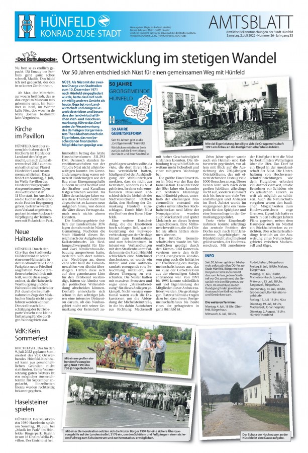 Amtsblatt vom 02. Juli 2022